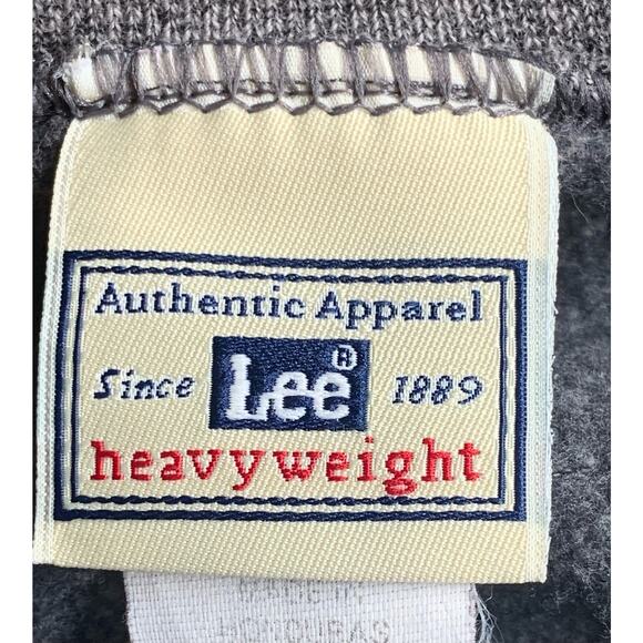 Vintage Lee Heavyweight Sweatshirt Crewneck Sz Medium Gray Embroidery Fredonia - Picture 7 of 11